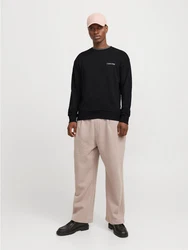 Jack & Jones Sweatshirt JJEBRADLEY GRAPHIC SWEAT CREW NOOS Schwarz