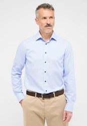 Eterna Langarmhemd SLIM FIT NON IRON Hellblau