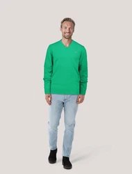 Gant Strickpullover Superfine Lambswool V-Neck Türkis/Grün/Neonfarben