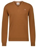Gant Strickpullover Superfine Lambswool V-Neck Orange/Braun