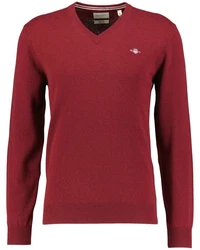 Gant Strickpullover Superfine Lambswool V-Neck PLUMPED RED