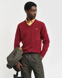 Gant Strickpullover Superfine Lambswool V-Neck PLUMPED RED