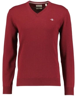 Gant Strickpullover Superfine Lambswool V-Neck PLUMPED RED Gant Strickpullover Superfine Lambswool V-Neck PLUMPED RED