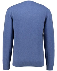 Gant Strickpullover Superfine Lambswool V-Neck Hellblau/Blau/Dunkelblau