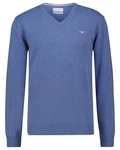 Gant Strickpullover Superfine Lambswool V-Neck Hellblau/Blau/Dunkelblau