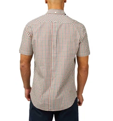 Ben Sherman Kurzarmhemd Signature House Check Rot/Braun/Dunkelrot