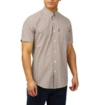 Ben Sherman Kurzarmhemd Signature House Check Rot/Braun/Dunkelrot