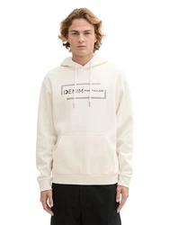 TOM TAILOR Denim Sweatshirt Hoodie Regular Fit Beige/Grau