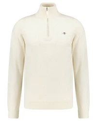 Gant Strickpullover Herren Troyer Creme/Khaki/Weiß/Beige