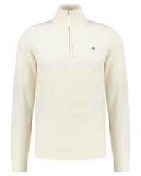 Gant Strickpullover Herren Troyer Creme/Khaki/Weiß/Beige