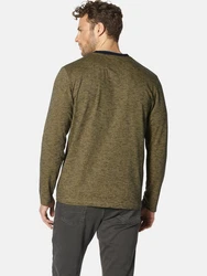 Babista Langarmshirt OLINDONI mit Henley-Ausschnitt dunkelgelb gestreift