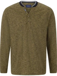 Babista Langarmshirt OLINDONI mit Henley-Ausschnitt dunkelgelb gestreift
