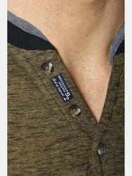 Babista Langarmshirt OLINDONI mit Henley-Ausschnitt dunkelgelb gestreift