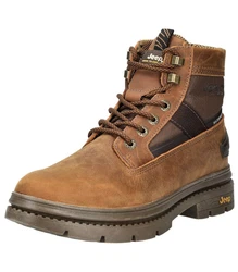 Jeep Stiefelette Schnürstiefelette Braun/Dunkelbraun/Beige