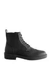 Next Brogue-Schnürstiefel Schnürstiefelette Schwarz/Dunkelgrau