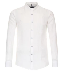 CASAMODA Langarmhemd Freizeithemd uni Weiß/Creme