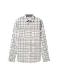 TOM TAILOR Hemd Grau/Khaki/Blau/Weiß