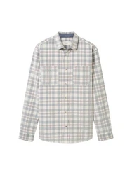 TOM TAILOR Hemd Grau/Khaki/Blau/Weiß