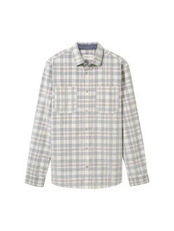TOM TAILOR Hemd Grau/Khaki/Blau/Weiß