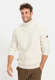 Rollkragenpullover mit Rollkragen Lederimitateinstze