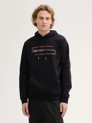 TOM TAILOR Denim Sweatshirt Hoodie mit Print Lila/Orange/Schwarz/Beige