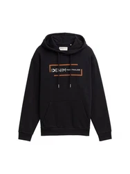 TOM TAILOR Denim Sweatshirt Hoodie mit Print Lila/Orange/Schwarz/Beige
