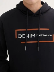 TOM TAILOR Denim Sweatshirt Hoodie mit Print Lila/Orange/Schwarz/Beige