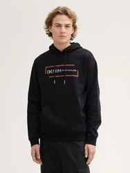 TOM TAILOR Denim Sweatshirt Hoodie mit Print Lila/Orange/Schwarz/Beige