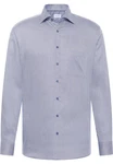 Eterna Langarmhemd Modern Fit Grau/Hellblau/Blau