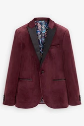 Next Sakko Slim Fit Blazer Dunkelrot/Bordeaux/Rot