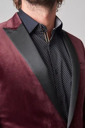 Next Sakko Slim Fit Blazer Dunkelrot/Bordeaux/Rot