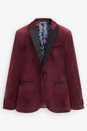 Sakko Slim Fit Blazer aus Samt (1-tlg)