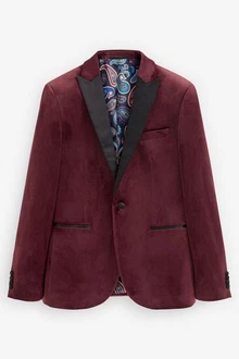 Next Sakko Slim Fit Blazer Dunkelrot/Bordeaux/Rot