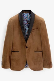 Sakko Slim Fit Blazer aus Samt (1-tlg)