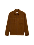 TOM TAILOR Denim Langarmhemd Cord Overshirt Orange/Braun/Dunkelbraun