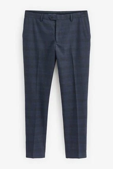 Next Karierter Skinny-Fit-Anzug Hose Dunkelblau/Grau/Hellblau/Blau Next Karierter Skinny-Fit-Anzug Hose Dunkelblau/Grau/Hellblau/Blau