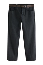 Next Straight-Jeans Authentische Straight Fit Jeans mit Gürtel Dunkelblau/Blau/Hellblau