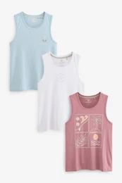 Print-Shirt Strukturiertes Trgertop, 3er-Pack (3-tlg)