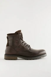 Lederstiefel mit Reiverschluss Schnrstiefelette (1-tlg)