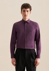 Seidensticker Flanellhemd Slim Langarm Kentkragen Uni Lila/Bordeaux/Braun/Rosa/Dunkelrot