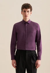 Seidensticker Flanellhemd Slim Langarm Kentkragen Uni Lila/Bordeaux/Braun/Rosa/Dunkelrot