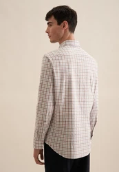 seidensticker Flanellhemd Shaped Langarm Button-Down-Kragen Karo 