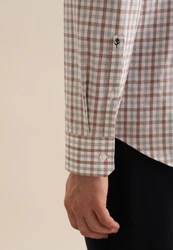 seidensticker Flanellhemd Shaped Langarm Button-Down-Kragen Karo 