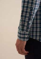 seidensticker Flanellhemd Regular Langarm Button-Down-Kragen Hellblau/Dunkelgrün/Blau/Dunkelblau