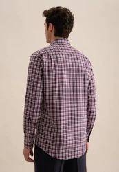 seidensticker Flanellhemd Regular Langarm Button-Down-Kragen Braun/Bordeaux/Dunkelbraun/Dunkelrot