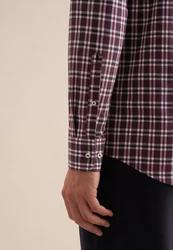 seidensticker Flanellhemd Regular Langarm Button-Down-Kragen Braun/Bordeaux/Dunkelbraun/Dunkelrot