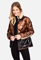 New Canadian Steppjacke mit abnehmbarem Innenkragen Braun/Gold/Grau
