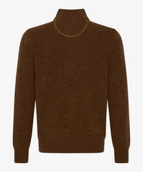 Brax Strickpullover Style STEFFEN Braun/Dunkelbraun/Orange