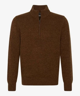 Brax Strickpullover Style STEFFEN Braun/Dunkelbraun/Orange