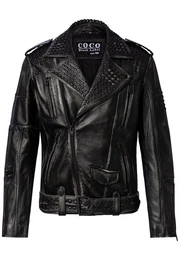 Lederjacke MQ-45116 mit reiverschlusstaschen